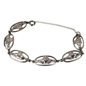 Retro Sterling Silver Love Claddagh Bracelet